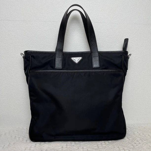 95新 Prada/普拉达 4345/男士时尚黑色尼龙手提公文包