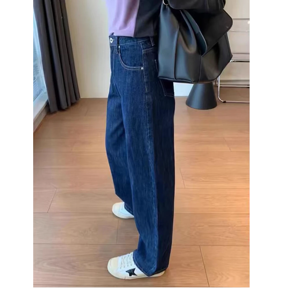 蛋挞 加绒牛仔裤显瘦直筒休闲外穿宽松秋冬老爹裤时尚四季秋款