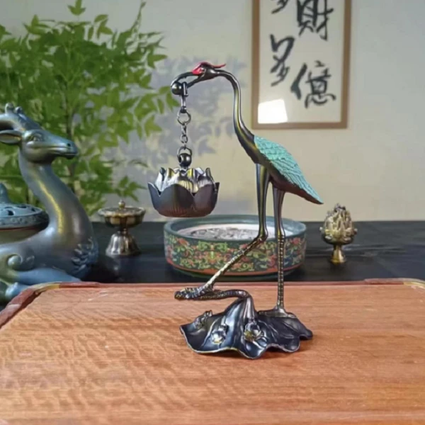 铜仙鹤+悬挂香炉+防火棉