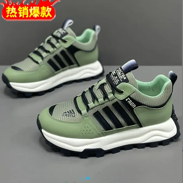 男鞋2024夏季爆款休闲运动鞋子舒适软底耐磨阿甘鞋男士厚底老爹鞋