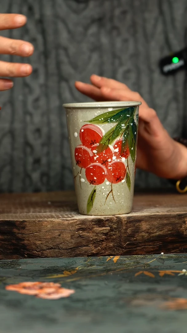 【闪购商品】杯釉下彩手工手绘同款陶器