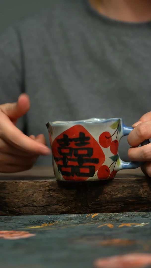 【闪购商品】杯釉下彩手工手绘同款陶器