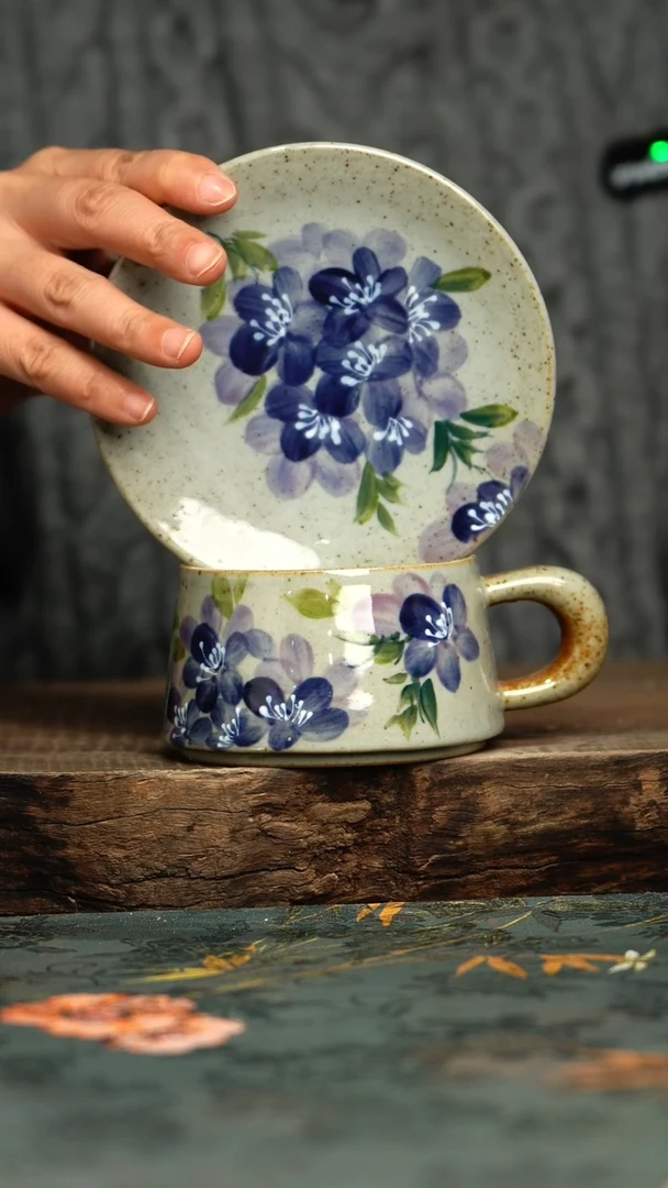 【闪购商品】杯釉下彩手工手绘同款陶器