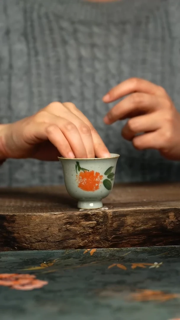 【闪购商品】杯釉下彩手工手绘同款陶器