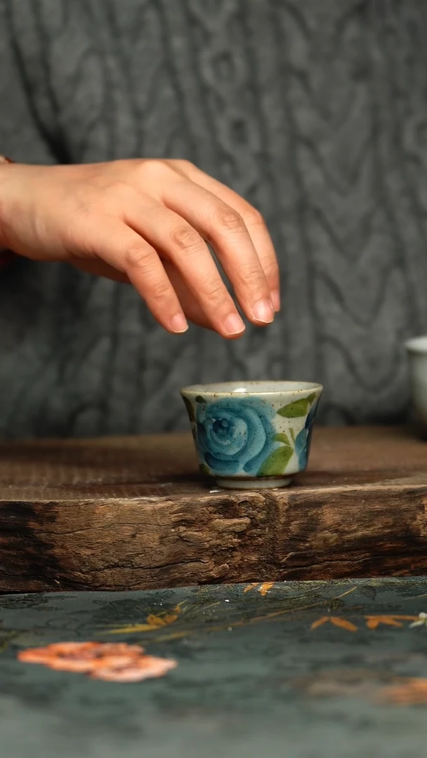 【闪购商品】杯釉下彩手工手绘同款陶器