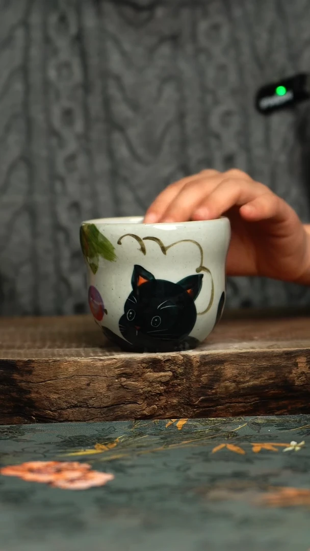【闪购商品】杯釉下彩手工手绘同款陶器