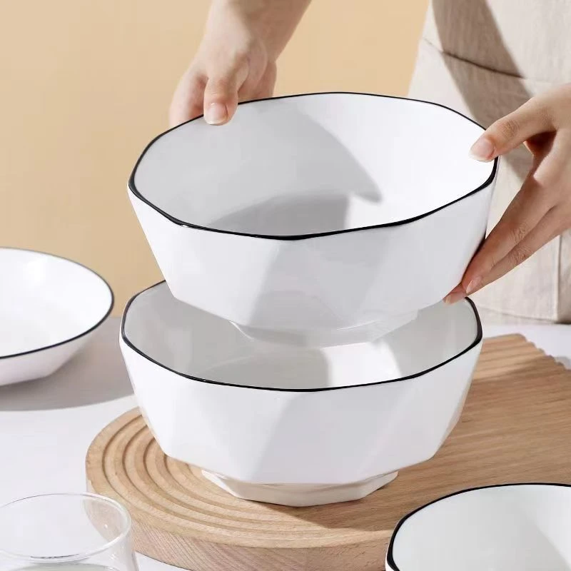 大号汤碗家用陶瓷碗8英寸盛汤碗大容量简约大面碗饭碗釉下彩餐具