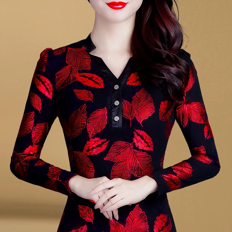 【断码特价】3160加绒网纱打底衫女冬装上衣女2024新款气质