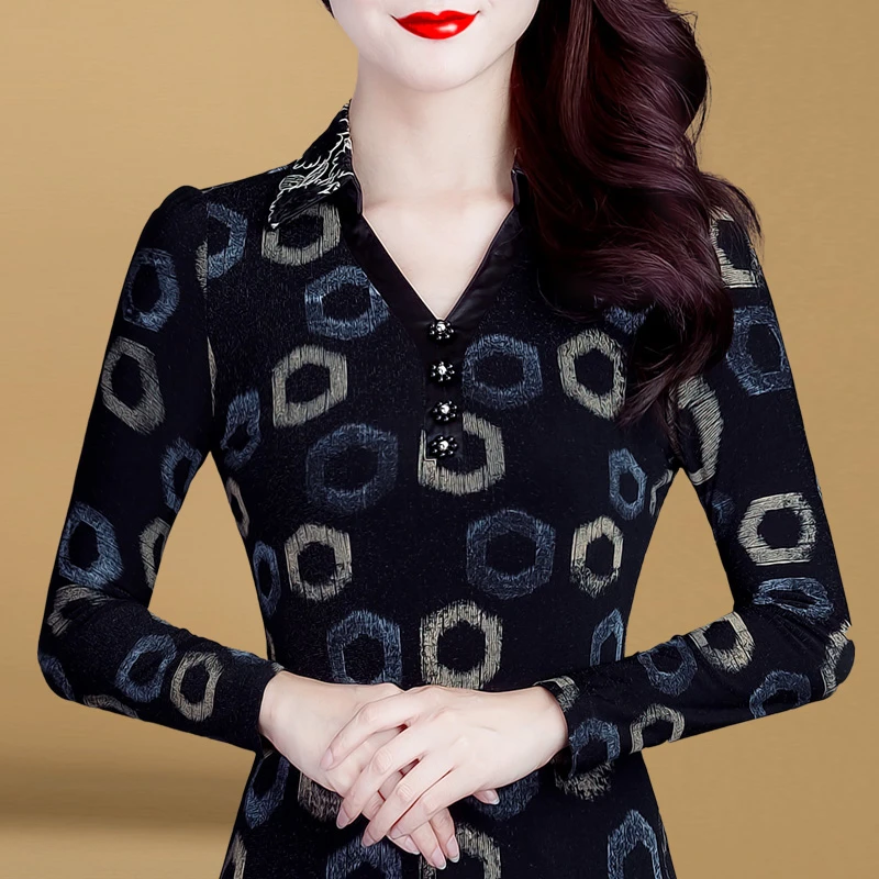 【品牌正品】3166加绒打底衫女长袖时尚女装冬2024新款