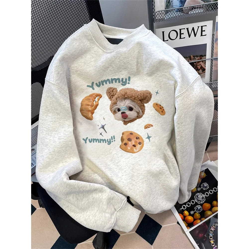 48h飞【喜欢吧唧一口!】奥利绒慵懒风卫衣女宽松美式复古高级感上衣