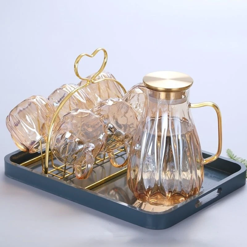 大容量高硼硅耐热冷水壶雀羽壶冷水壶套装