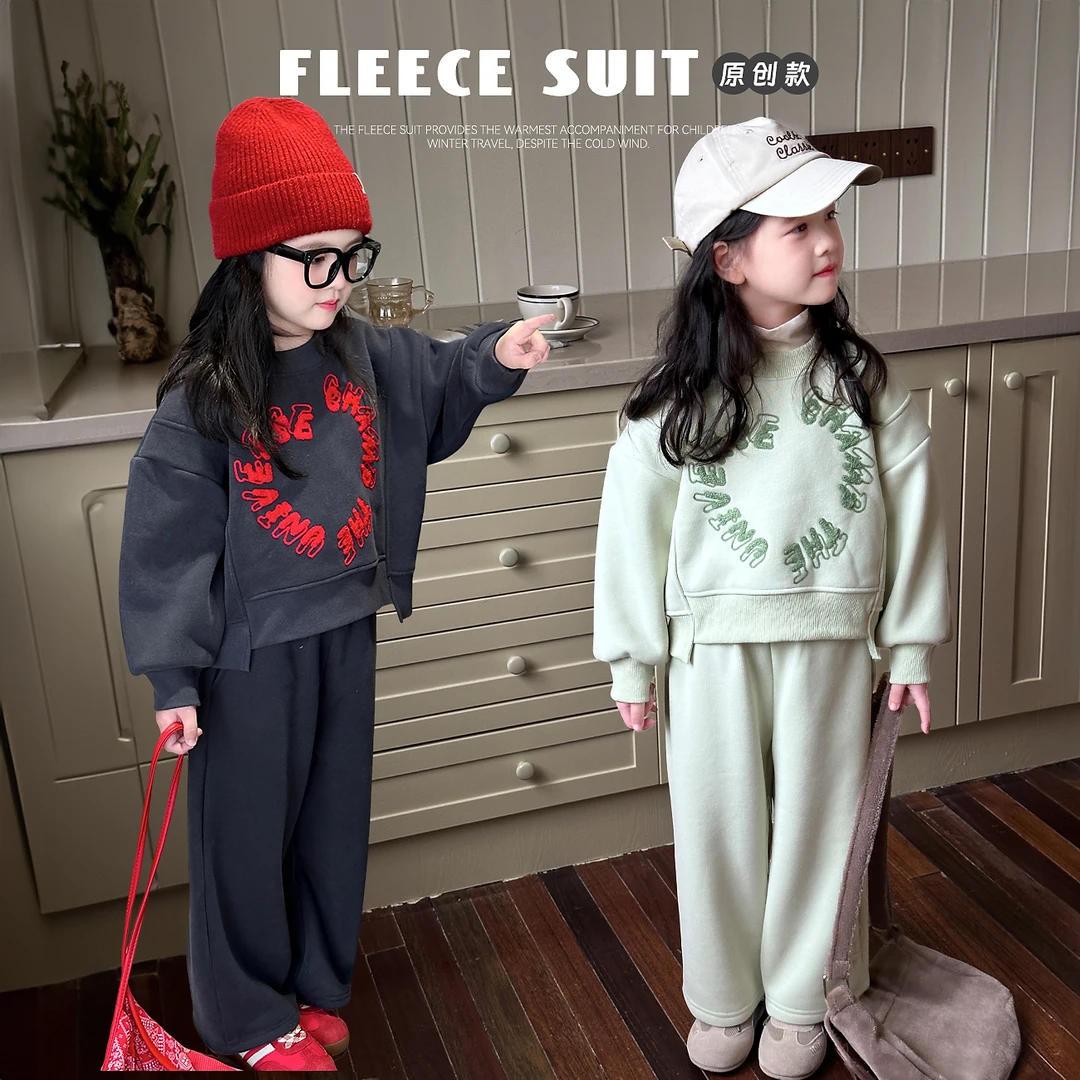 【锁温套装】BLUEPAPA女童套装2024秋季新款儿童不规则上衣百搭裤子