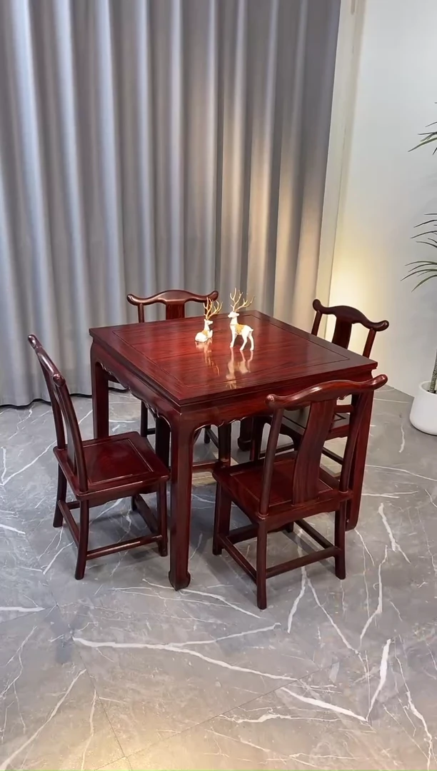 【闪购商品】黑酸枝木类成套家具方桌五件套