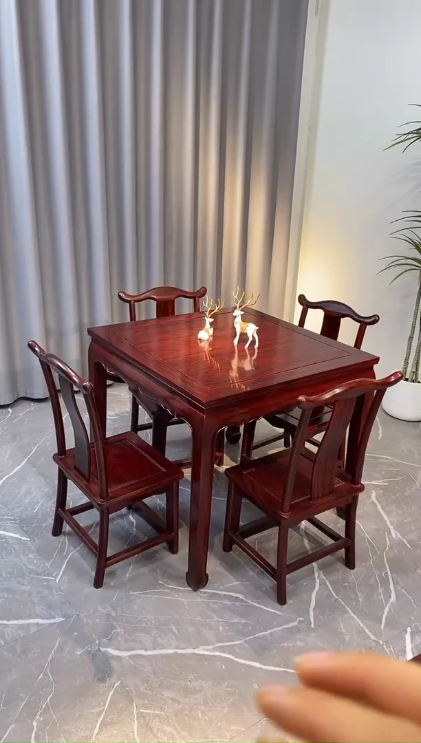 【闪购商品】黑酸枝木类成套家具小方桌5件套