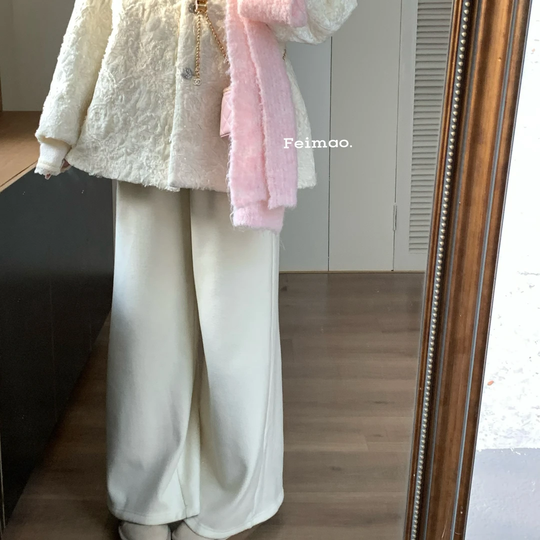 【报恩裤】76625 舒适加绒亲肤简约松紧腰宽松显瘦长裤