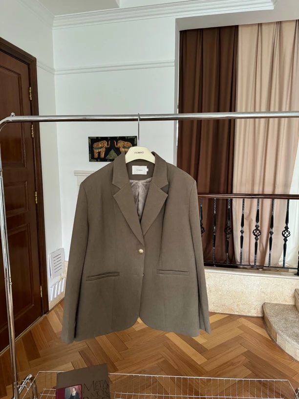 【赵小小yimao】75718 秋季设计感小众复古长袖西装宽松西服外套