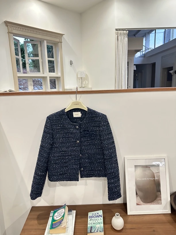 【赵小小yimao】76129 千金感夹棉小香风重工粗花短名媛山茶花外套