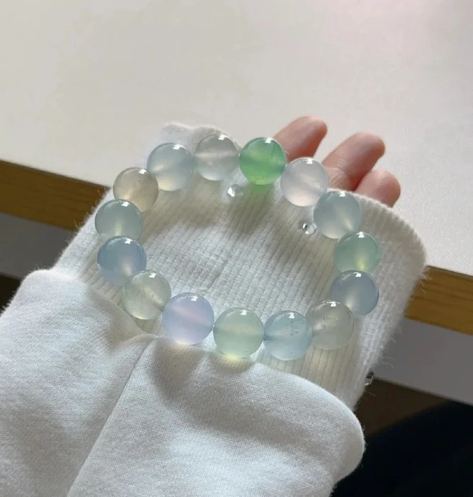 亿凡珠宝 高品质翡翠A货单珠圆珠多宝马卡龙手链