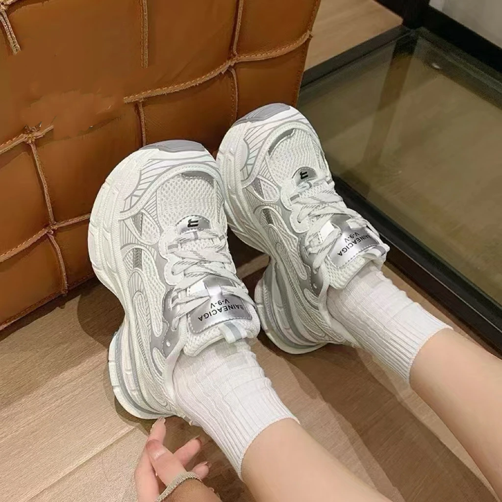 CiCi爆款显脚小银老爹鞋厚底女鞋小个子增高透气休闲高货轻便