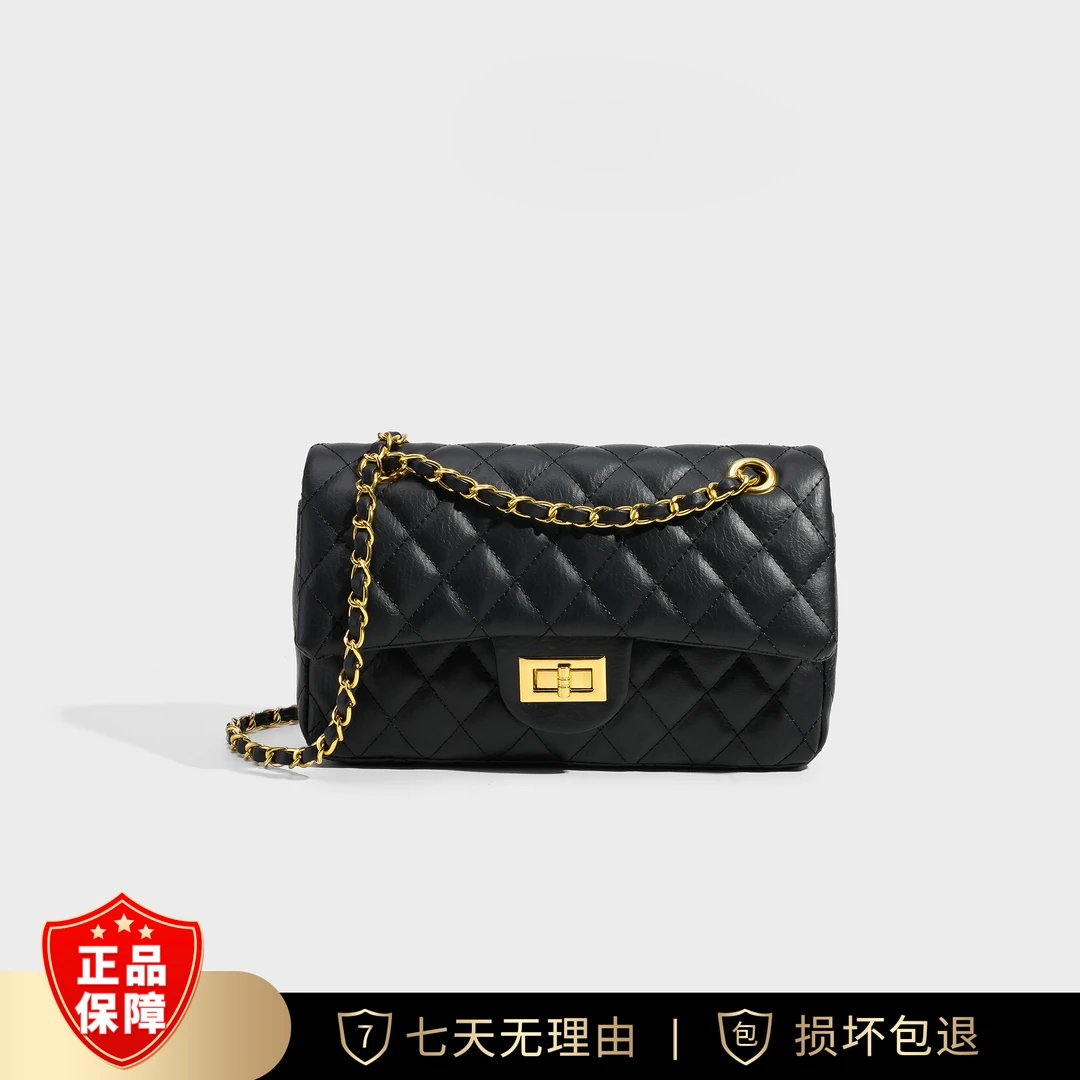 小香风包包新款菱格车缝线小链条包单肩斜挎小包  666