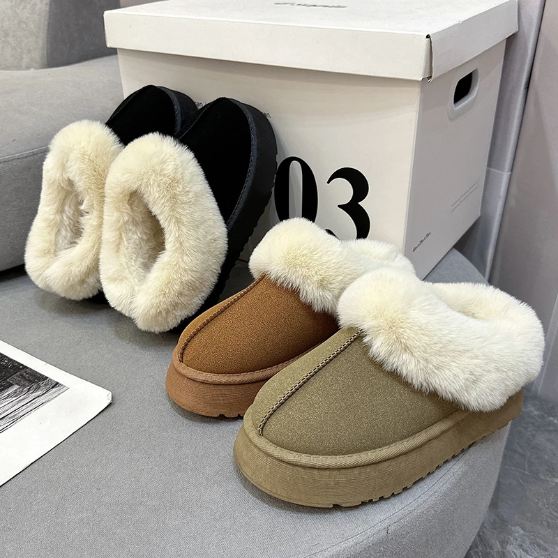 雪地靴女加厚毛毛拖外穿2023秋冬季新款舒适保暖休闲包头拖