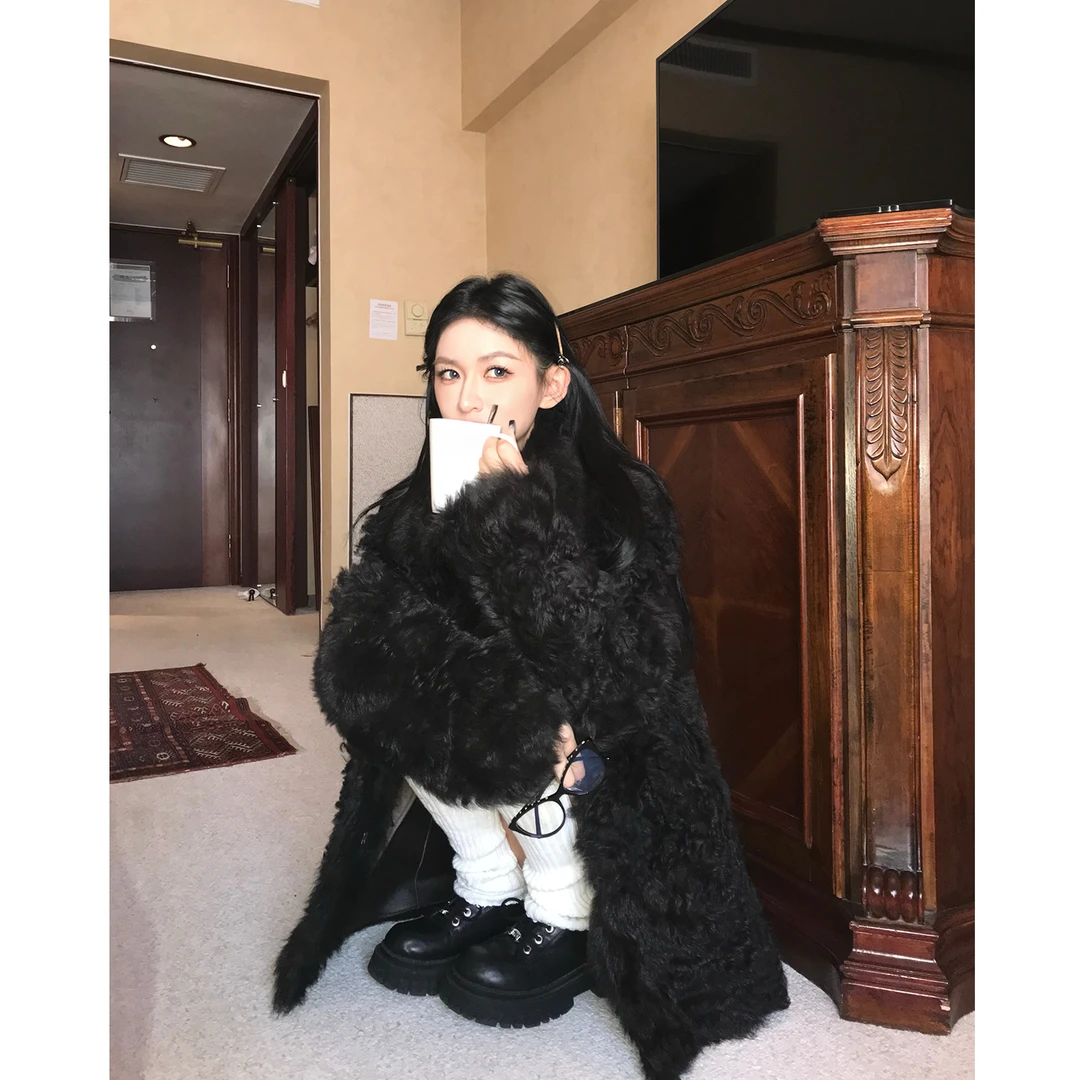 COCO皮草‘玩童托卡’进口托斯卡纳羊毛皮毛一体皮草冬