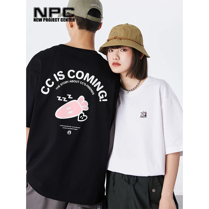 NPC潮牌CC系列背后大福胡萝卜印花T恤短袖圆领男女同款CC32TE07