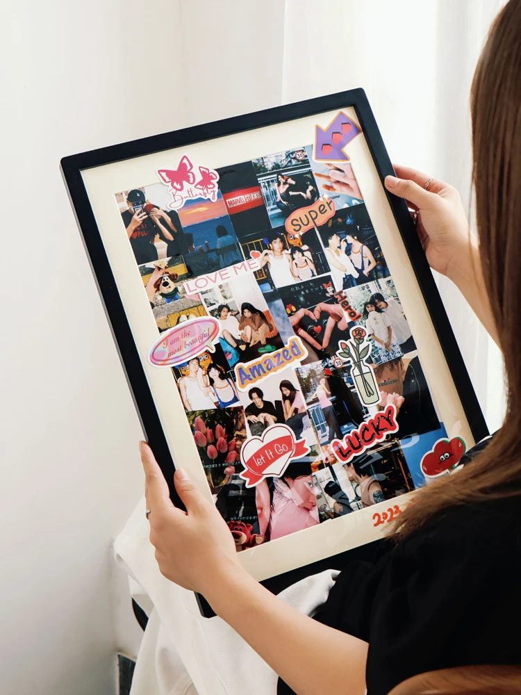 照片打印diy相框定制送情侣纪念宝宝照闺蜜生日礼物挂墙大相册框