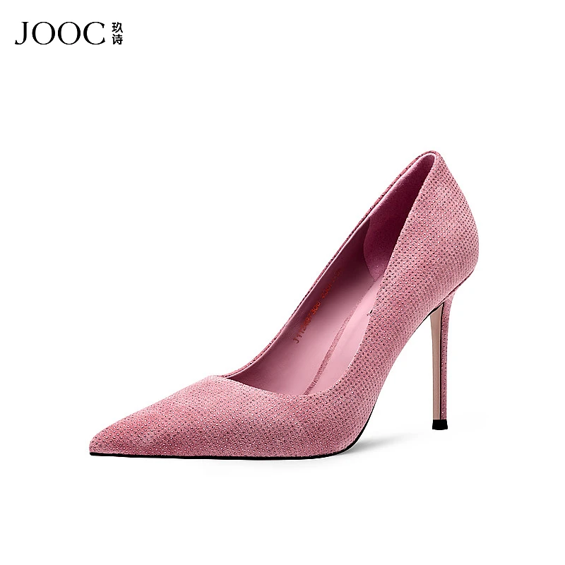 JOOC玖诗名媛高跟鞋女新款细跟百搭性感浅口轻奢单鞋宴会小码7306