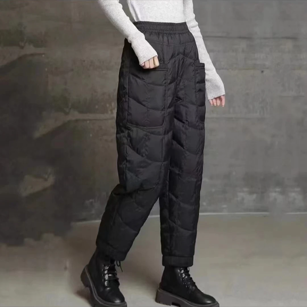溪涵 时尚休闲宽松百搭冬季哈伦裤保暖羽绒裤6611