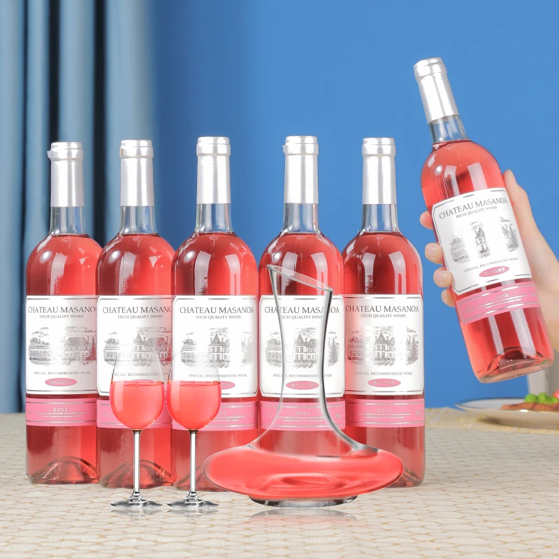 【中国生产】玛莎诺娅骑士古堡桃红葡萄酒甜型12度6瓶装750ml-B