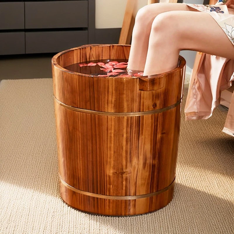 泡脚桶木桶家用足浴盆实木洗脚桶保温木质养生按摩桶洗脚木盆