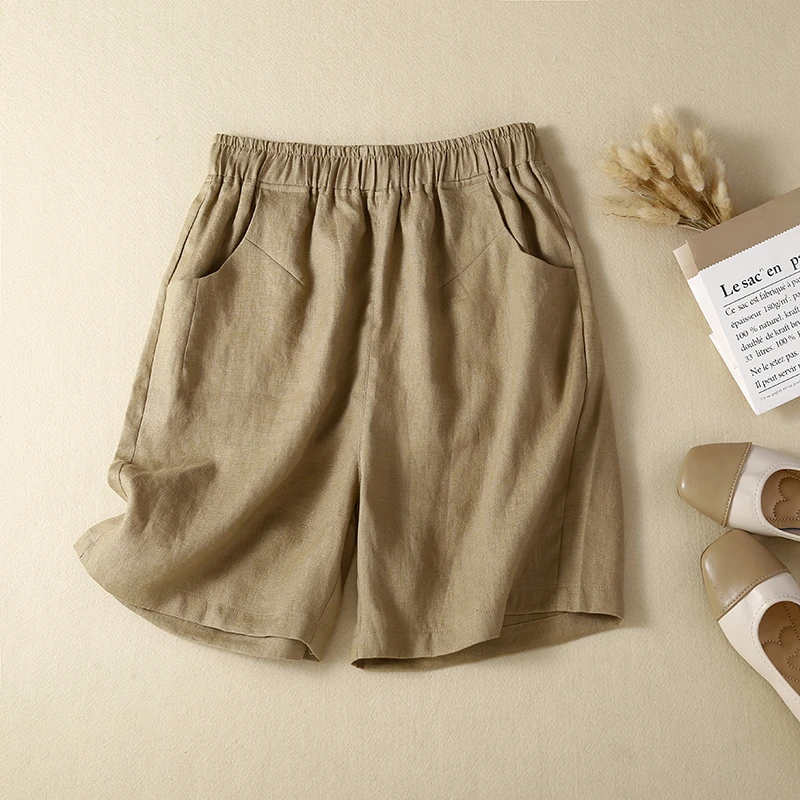 捡漏清仓专柜尾货棉麻阔腿短裤夏季宽松百搭休闲薄款亚麻直筒女裤