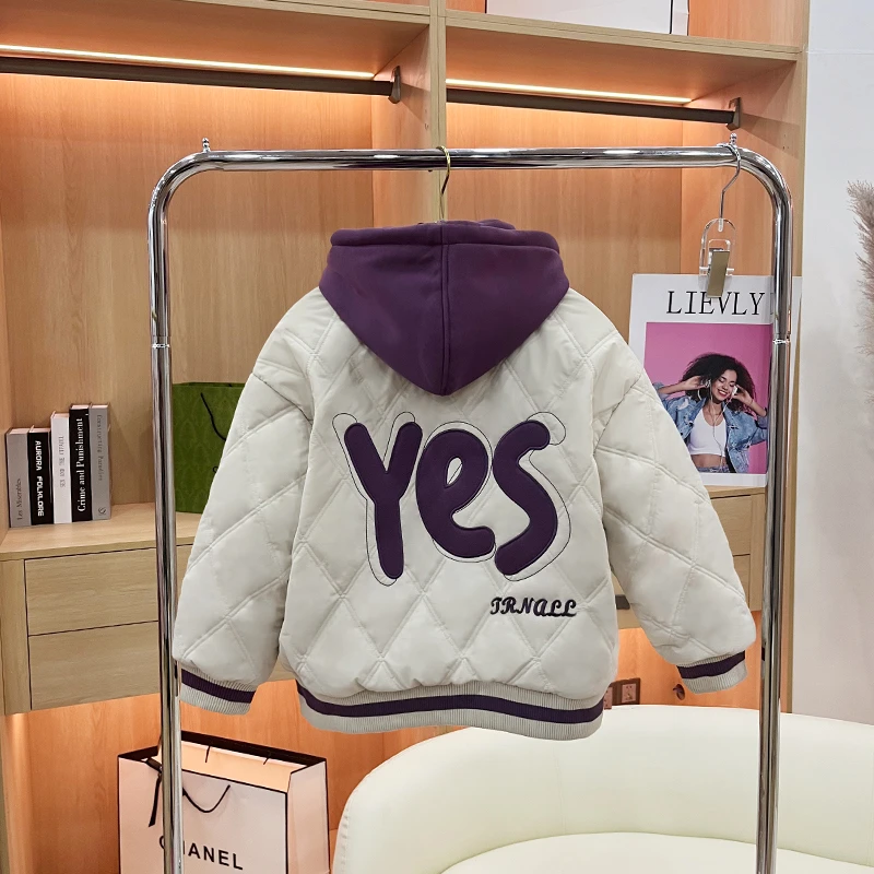女童加厚外套秋冬装2023新款儿童装洋气夹棉上衣WT-6143