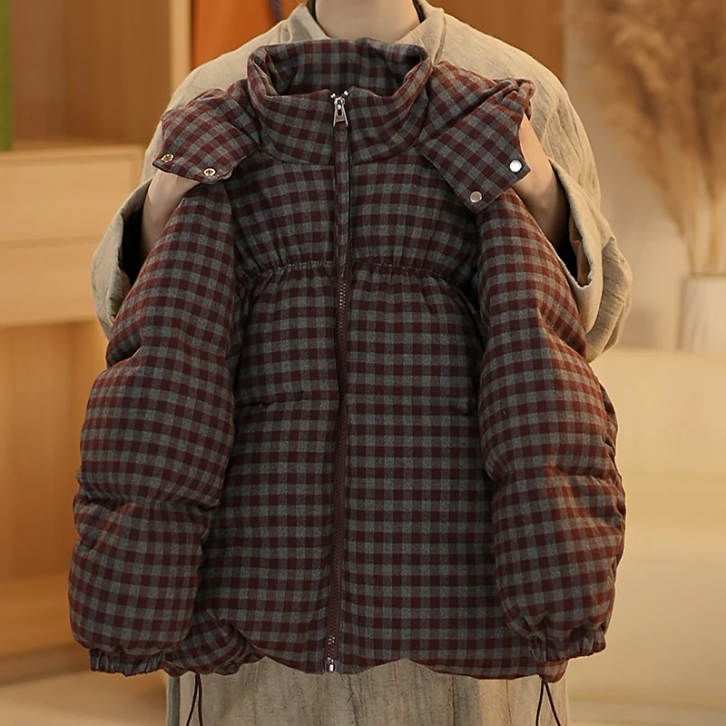 女童加厚格子棉服2025冬装新款儿童洋气女孩韩版时尚棉衣MF-20211