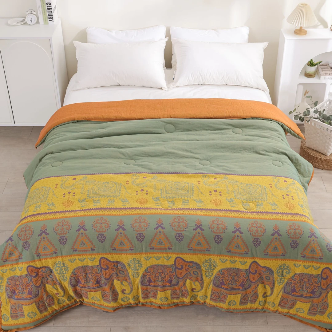 JFAN（发财象）150cm*200cm 高端双层纱纯棉柔软保暖可机洗秋冬被