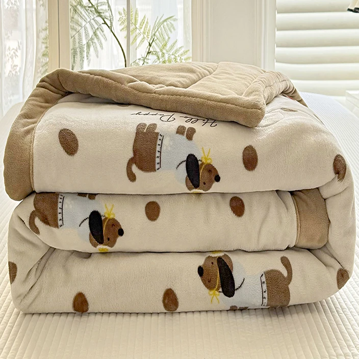 2025新款ins风双面牛奶绒秋冬被加绒加厚保暖秋冬家居冬眠