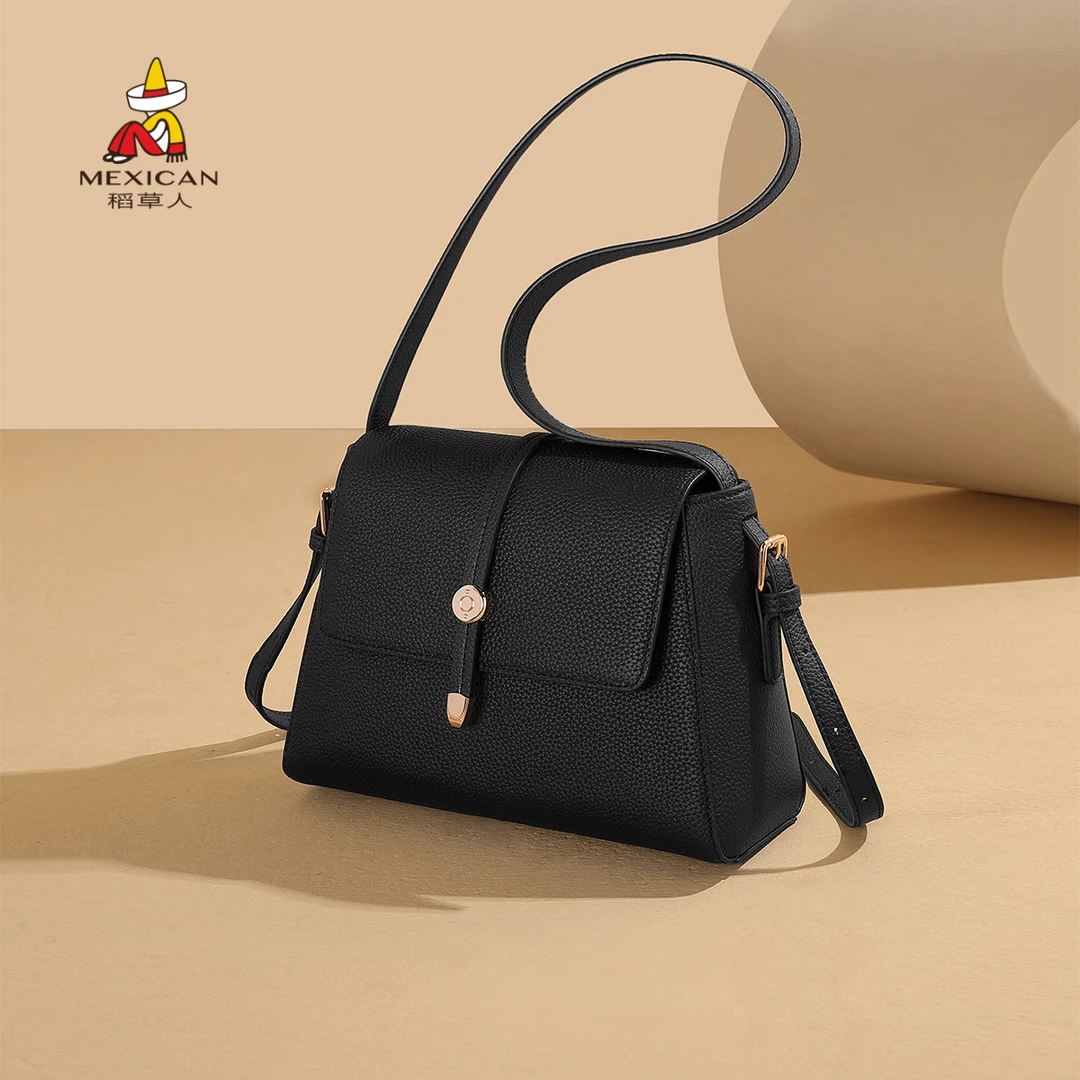 稻草人包包女真皮牛皮爆款小方包女士单肩包时尚斜挎休闲通勤女包