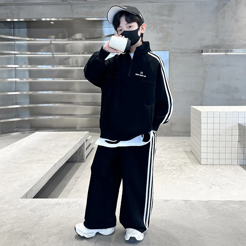 儿童装男童套装春秋款2025新款秋季洋气大童运动卫衣时髦两件套