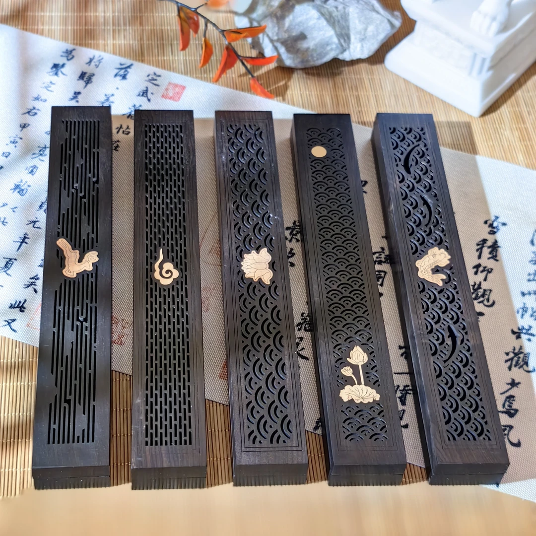 【卧香炉】古典黑檀木卧香炉 优质紫光檀实木线香盒