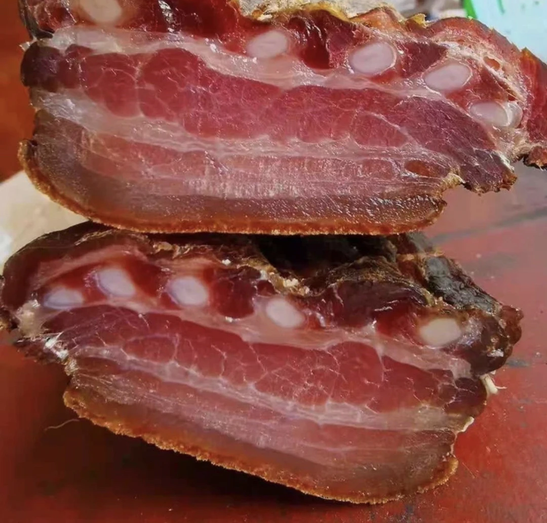 湖北恩施腊肉五花肉农家烟熏咸肉腊味香散养熏制肥瘦相间