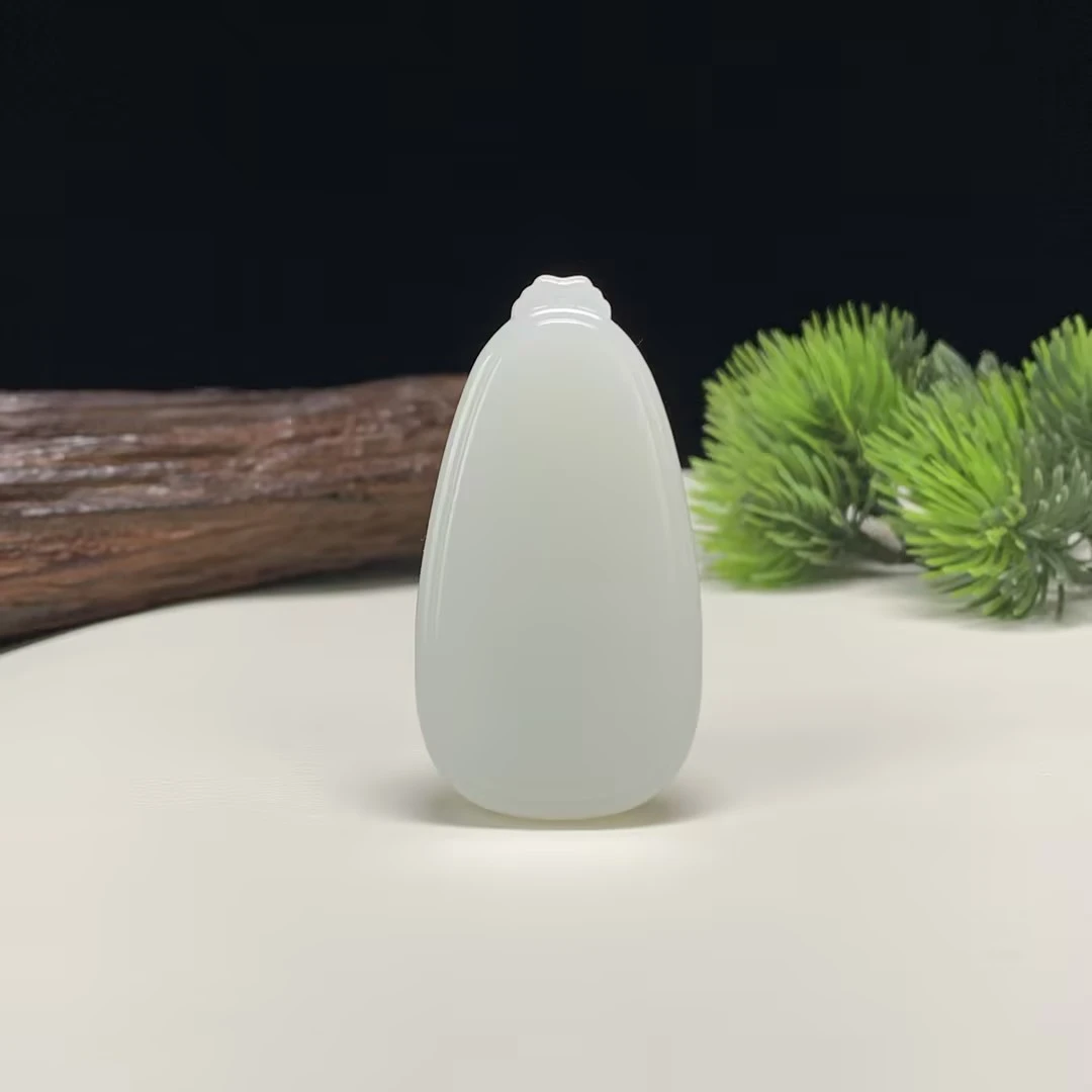 【豫人豫品】和田玉吊坠白玉无事牌j3095