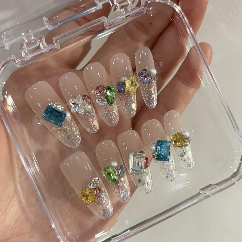 彩钻糖果汽水 纯手工穿戴甲QF