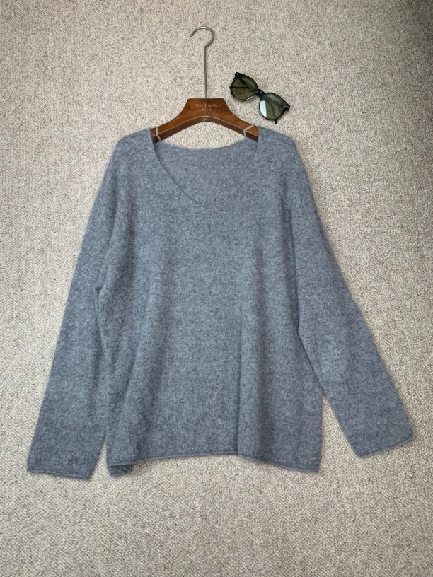 【100%绵羊毛拉毛】鸡心领毛绒绒的高级感羊绒一般的手感百搭显瘦女