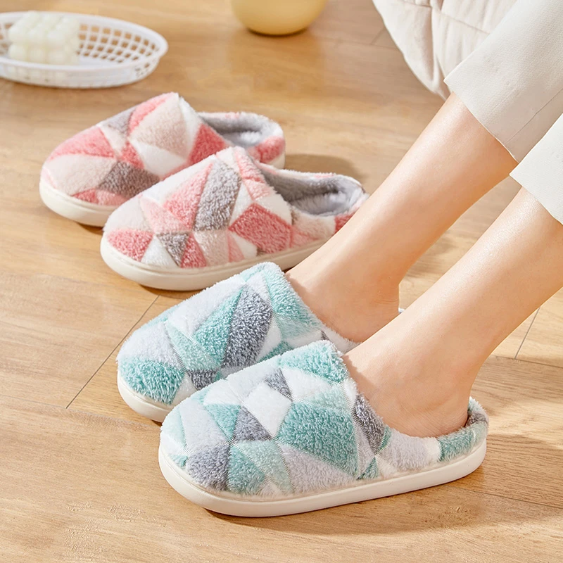 2023亲肤秋冬季新款厚底毛绒情侣家居家高颜值保暖棉