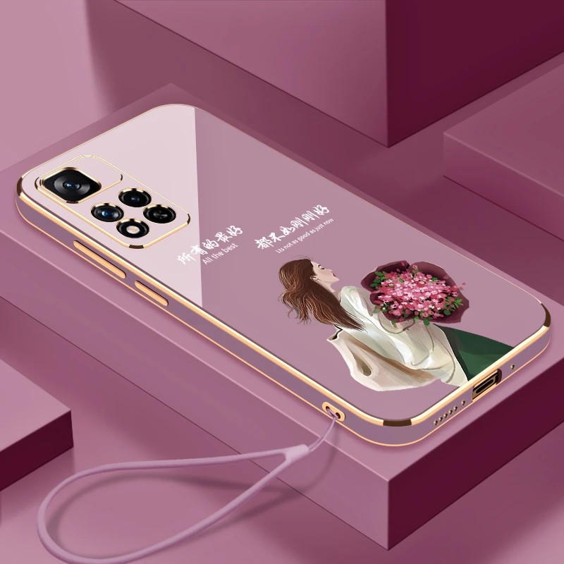 适用于红米NOTE11PRO/11PRO+手机壳生活是自己的硅胶防摔电镀软壳