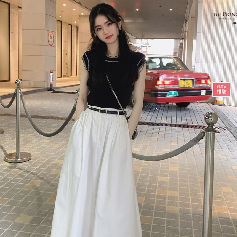 夏季高级感御姐女装洋气减龄网红款两件套时尚裙子气质小香风套装