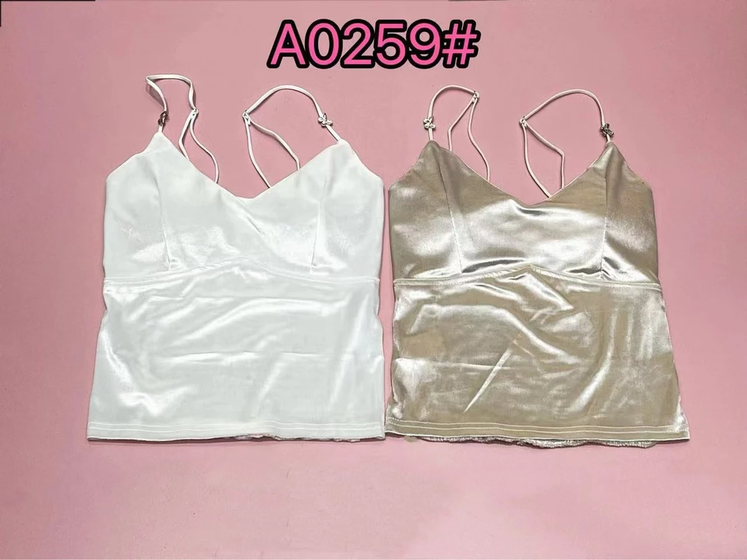 猫小主#0259秋季福利固定杯垫绒面可调肩带吊带背心，衣长：45cm