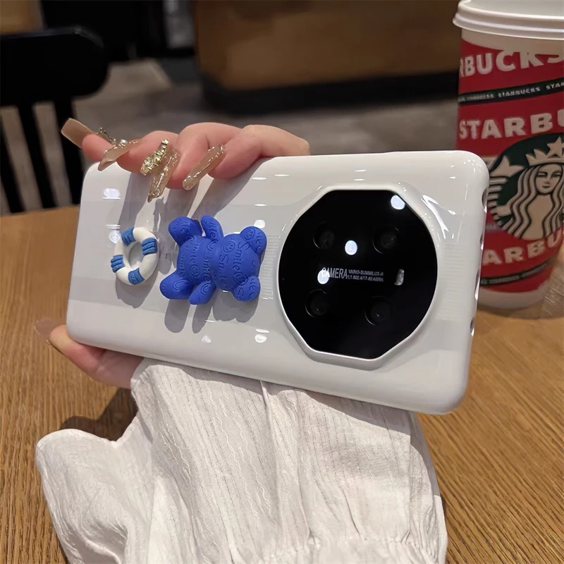 卡通小熊华为mate40pro手机壳mate60pro新款秒变mate40RS保时捷