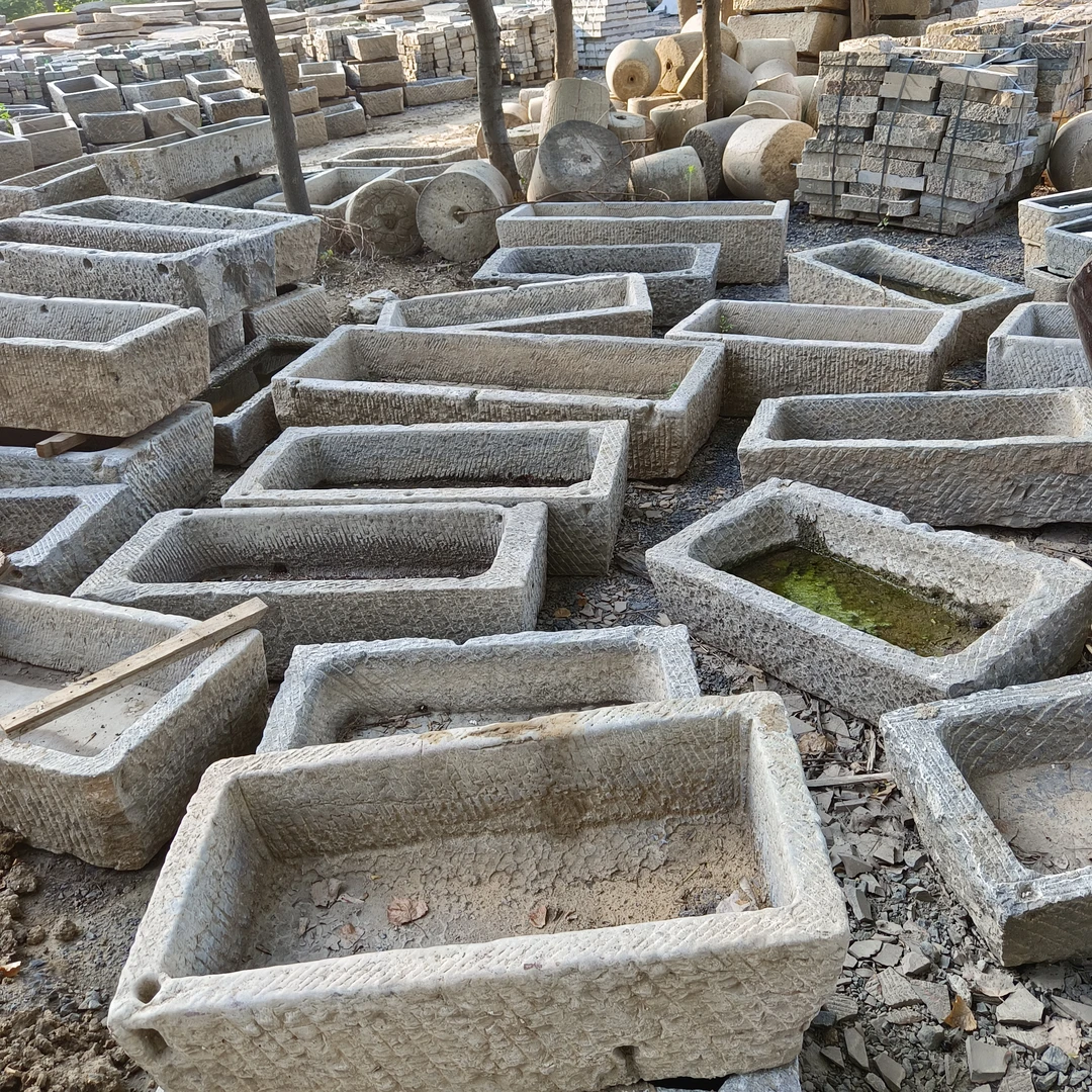 农村老石雕 牛槽老养鱼种花做流水系尺寸1米-2米可选宽度60高度30